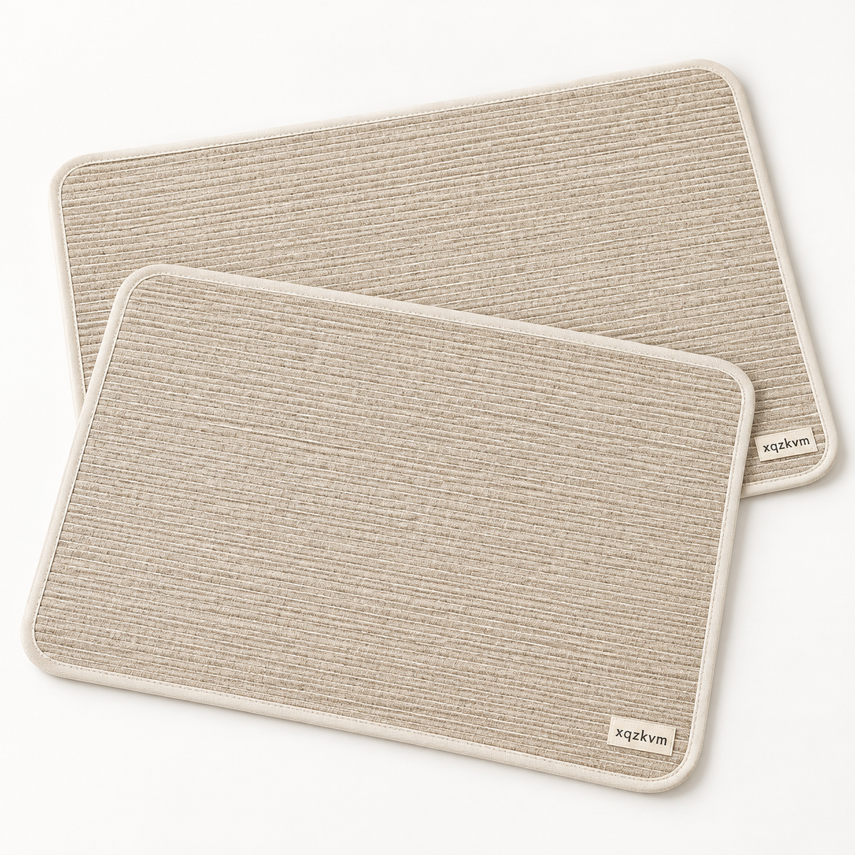 XQZKVM Oatmeal Ribbed Placemat Duo