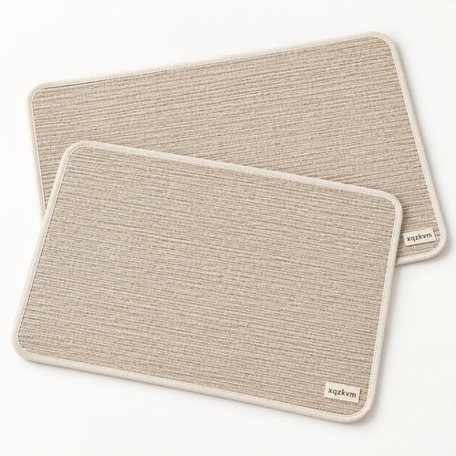 XQZKVM Oatmeal Ribbed Placemat Duo