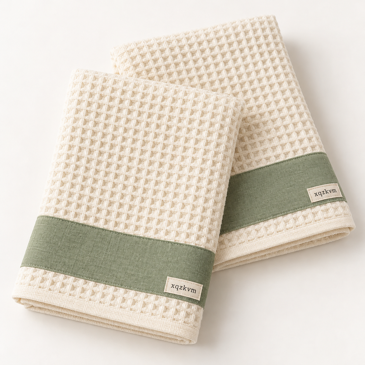 XQZKVM Ivory Waffle Hand Towel Duo