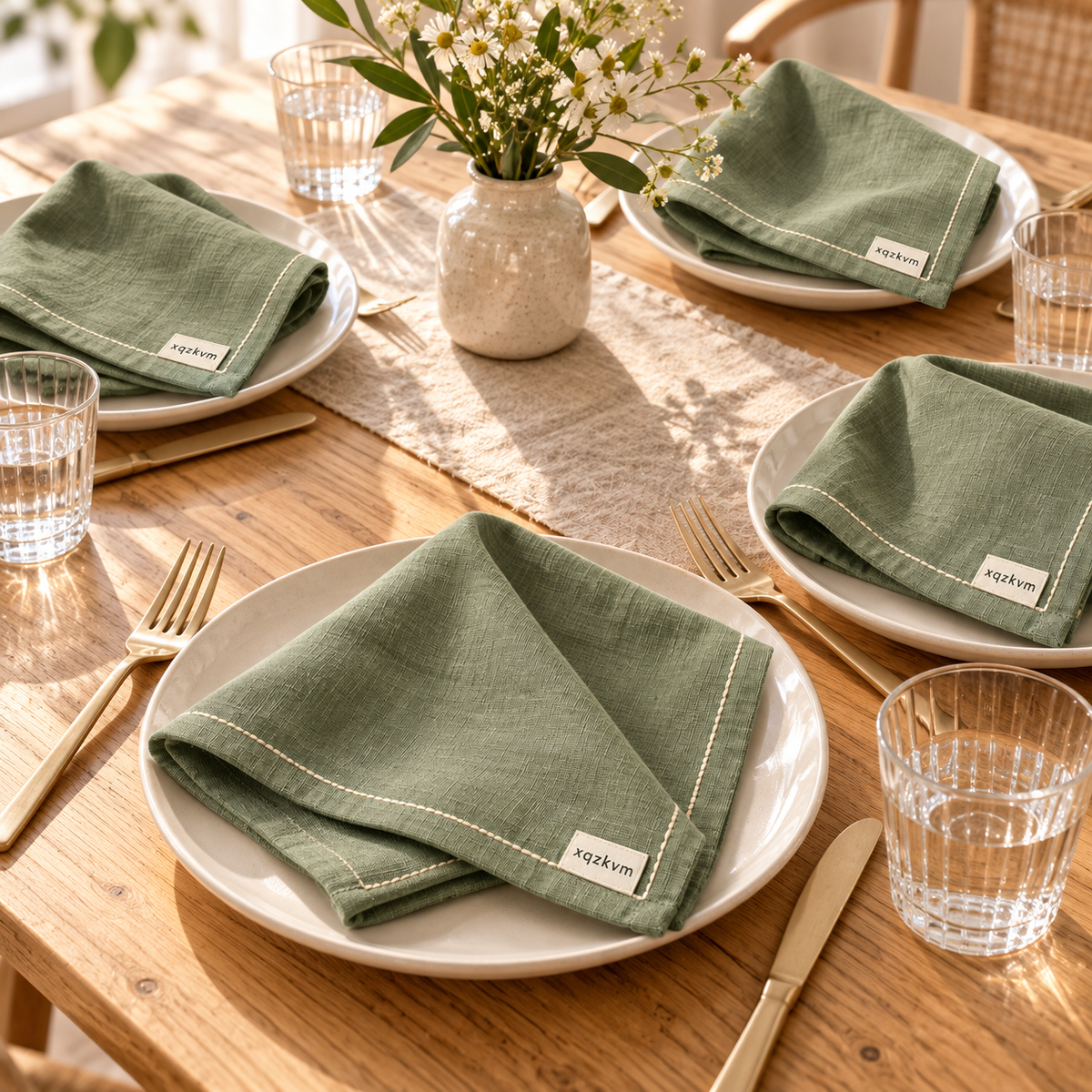 XQZKVM Sage Everyday Napkin Set — 4 Pieces
