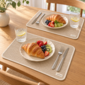 XQZKVM Oatmeal Ribbed Placemat Duo